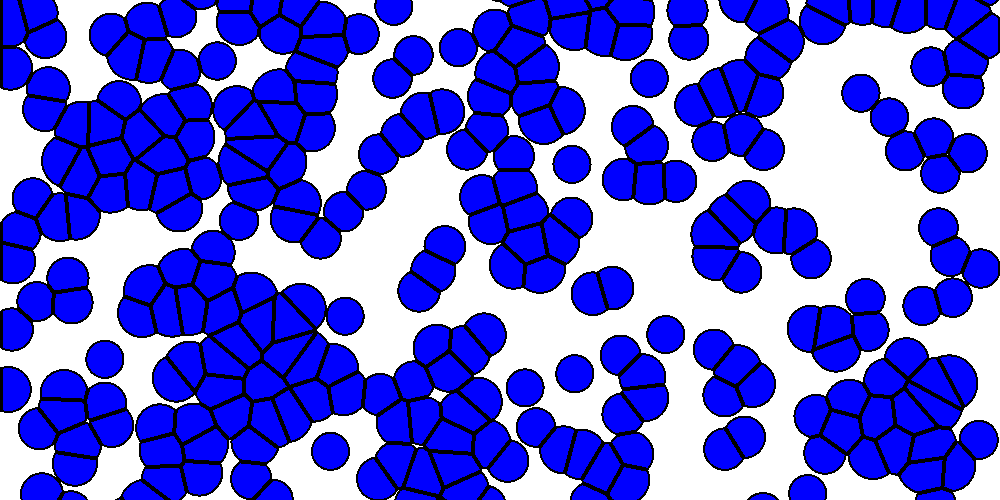 Free-surface 2D fluid simulation of blue particles